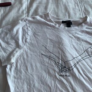 “mama” cursive+line art t-shirt